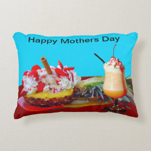フルーツのスムージーとパイナップルとアイスクリーム アクセントクッション