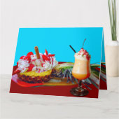 フルーツのスムージーとパイナップルとアイスクリーム カード (正面)