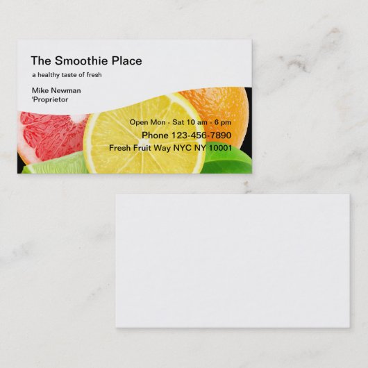 フルーツのスムージーの店 名刺 (正面/裏面)