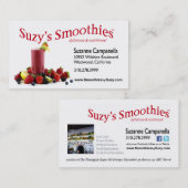 フルーツのスムージーの栄養士の食糧コーチ 名刺 (正面/裏面)