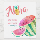 フルーツのトロピカルワインラベルのスイカのパイナップル ワインラベル (シングルラベル)