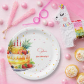 フルーツのバースデーケーキの誕生日 ペーパープレート (パーティー)