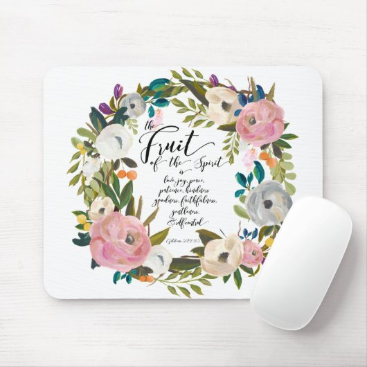 フルーツのフローラ水カラーリース マウスパッド (マウス)