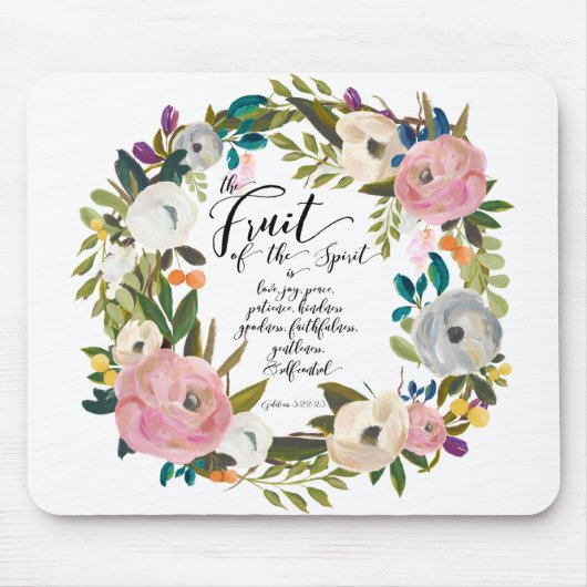 フルーツのフローラ水カラーリース マウスパッド (正面)