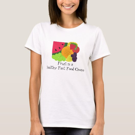 フルーツのヘルシーなファストフード Tシャツ (正面)