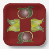 フルーツのリンゴと梨 ペーパープレート (正面)