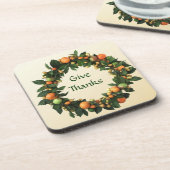 フルーツのリースの感謝祭のコルクのコースター コースター (左側)