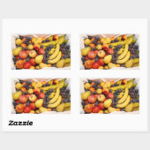 フルーツの十分のバスケット 長方形シール (シート)