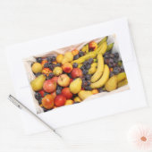 フルーツの十分のバスケット 長方形シール (封筒)