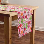 フルーツの台所イラストレーションパターン ショートテーブルランナー (インサイチュ)