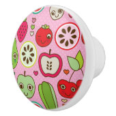 フルーツの台所イラストレーションパターン セラミックノブ (右)