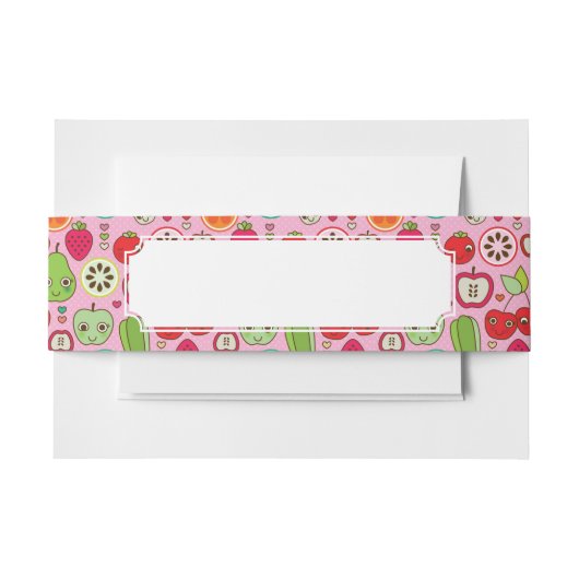 フルーツの台所イラストレーションパターン 招待状ベリーバンド (正面例)