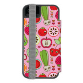 フルーツの台所イラストレーションパターン INCIPIO iPhoneウォレットケース (フォリオ裏面)