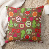 フルーツの台所パターン クッション (ブランケット)