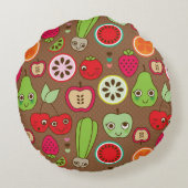 フルーツの台所パターン ラウンドクッション (裏面)