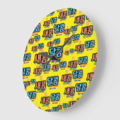 フルーツの味：「새콤달콤」(sae-com dal-com) ラージ壁時計 (傾斜)