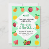 フルーツの夏の誕生日パーティーのような甘さ 招待状 (正面)