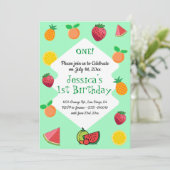 フルーツの夏の誕生日パーティーのような甘さ 招待状 (スタンド正面)