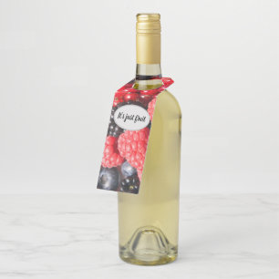 フルーツの新鮮な果実の写真と文字 ボトルネックタグ