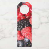 フルーツの新鮮な果実の写真と文字 ボトルネックタグ (裏面)