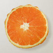 フルーツの水分が多いオレンジ切れ ラウンドクッション (裏面)