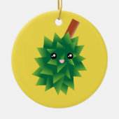 フルーツの王様 ドリアン かわいい マンガ セラミックオーナメント (正面)
