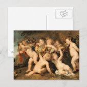 フルーツの花輪- Rubens ポストカード (正面/裏面)