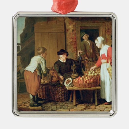 フルーツの販売人 メタルオーナメント (正面)