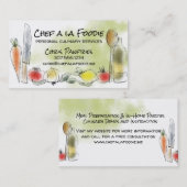 フルーツの野菜の道具シェフのケイタリングビジネスカード 名刺 (正面/裏面)