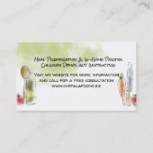 フルーツの野菜の道具シェフのケイタリングビジネスカード 名刺 (裏面)