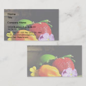 フルーツの静物画のSrawberryのいちごのライムPepp 名刺 (正面/裏面)
