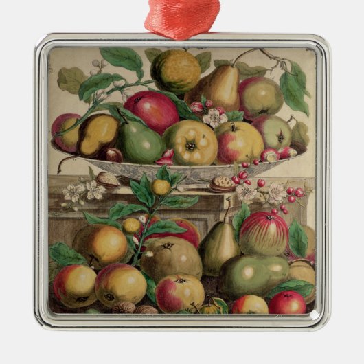「フルーツの12か月からの3月、 メタルオーナメント (正面)