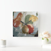 フルーツはっきりした抽象芸術#6 スクエア壁時計 (ホーム)