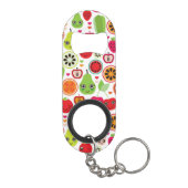 フルーツはイラストレーションのりんごをからかいます キーホルダー栓抜き (裏面)