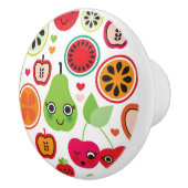 フルーツはイラストレーションのりんごをからかいます セラミックノブ (右)