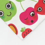 フルーツはイラストレーションのりんごをからかいます フリースブランケット (角)