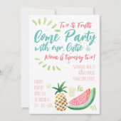 フルーツをテーマにしたパーティー招待状- 2歳の誕生日 招待状 (正面)