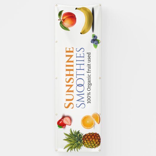 フルーツをテーマにしたビジネス 横断幕 (縦)