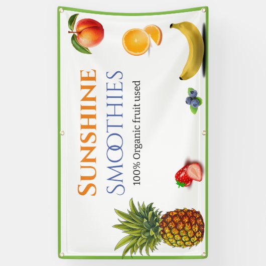 フルーツをテーマにしたビジネス 横断幕 (縦)