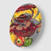 フルーツを使った時計用のティーポット ラージ壁時計 (傾斜)