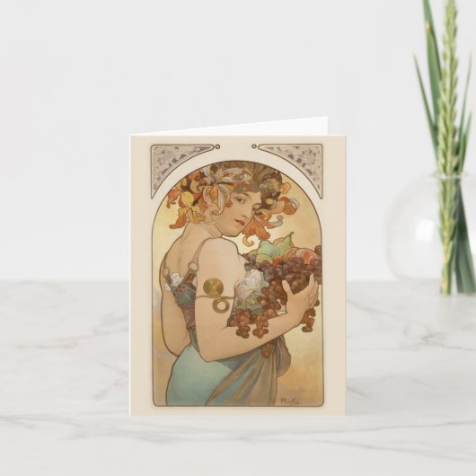 フルーツを持つ女性 シーズンカード (正面)