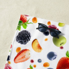 フルーツを混ぜる ビーチタオル
