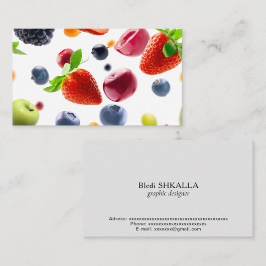 フルーツを混ぜる 名刺 (正面/裏面)