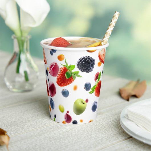 フルーツを混ぜる 紙コップ (インサイチュ)