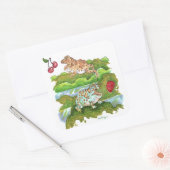 フルーツを追いかけるパックマンカエル スクエアシール (封筒)