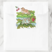 フルーツを追いかけるパックマンカエル スクエアシール (バッグ)