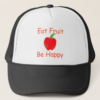フルーツを食べて下さい、大きく歯応えが良く赤いAppleと幸せがあって下さい キャップ