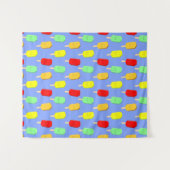 フルーツアイスポップ・アートのパターン タペストリー (正面(横))