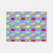 フルーツアイスポップ・アートのパターン フリースブランケット (正面(横))