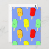 フルーツアイスポップ・アートのパターン ポストカード (正面/裏面)
